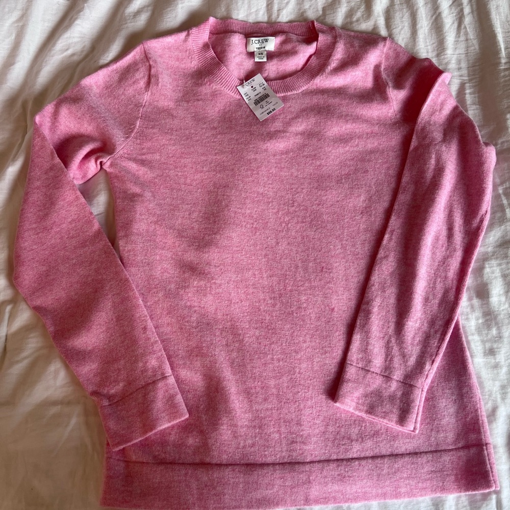 J. Crew Pink Crew Neck Sweater Soft Knit Pullover